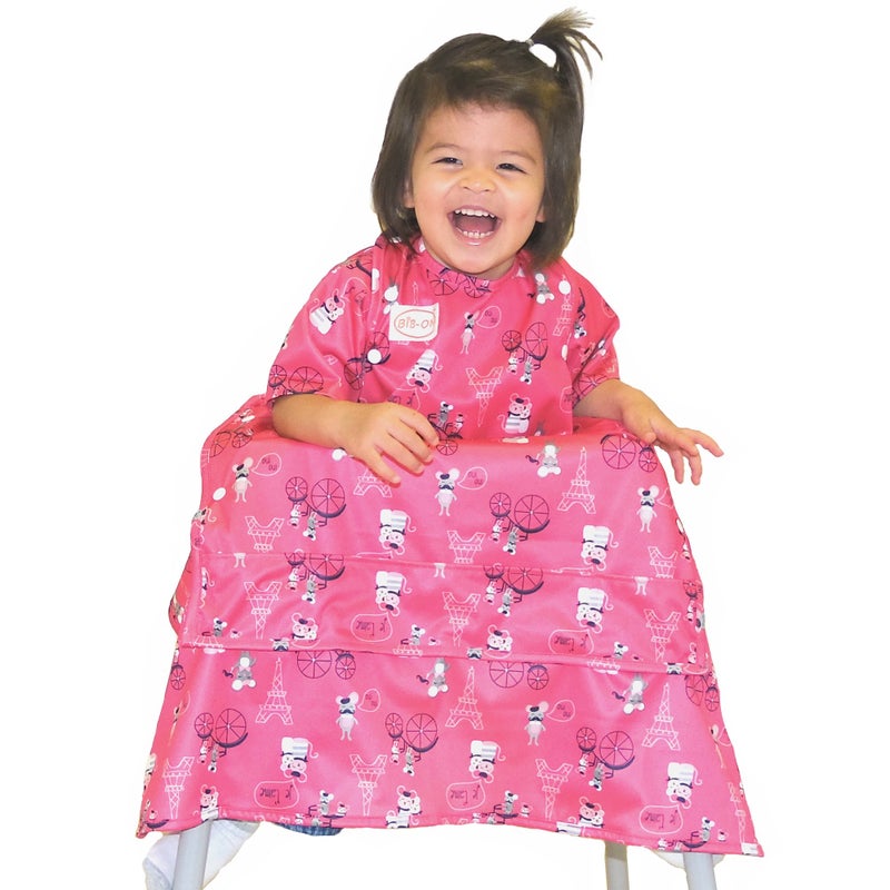 BIB-ON Plus, Full-Coverage Bib and Apron Combination for Infant, Baby, Toddler Ages 0-4. (French Mice) - Image 2